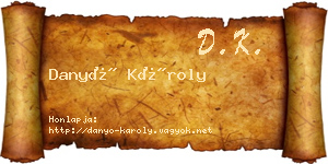 Danyó Károly névjegykártya